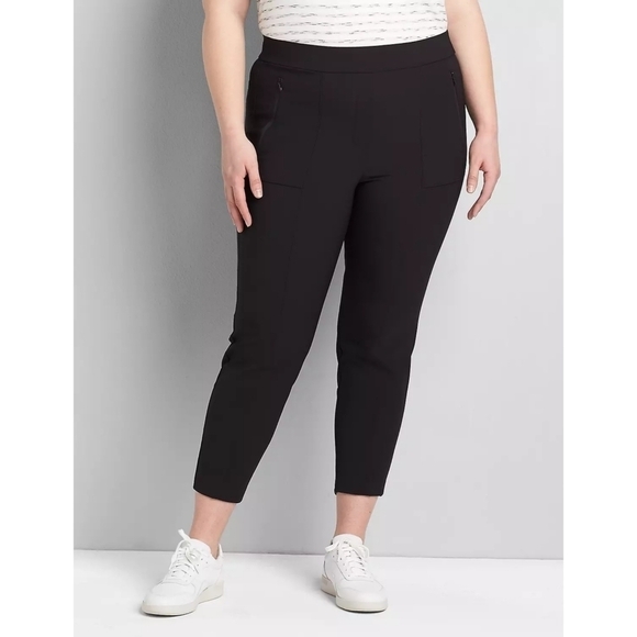 Lane Bryant Pants Womens 28 4X Black On The Go Ankle Mid Rise Stretch Pull On - Picture 1 of 13